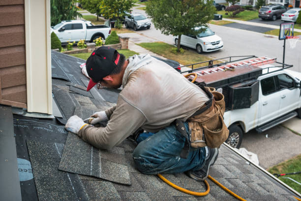 Professional Flat Roof Repair technician working in Jones, MI